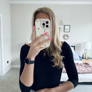 White House | Black Market Black Staple Top